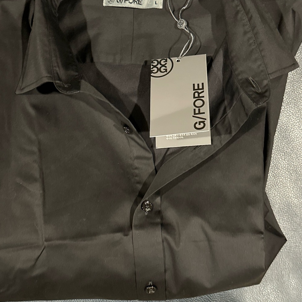 G/FORE Men's Charcoal Button Down Shirt
